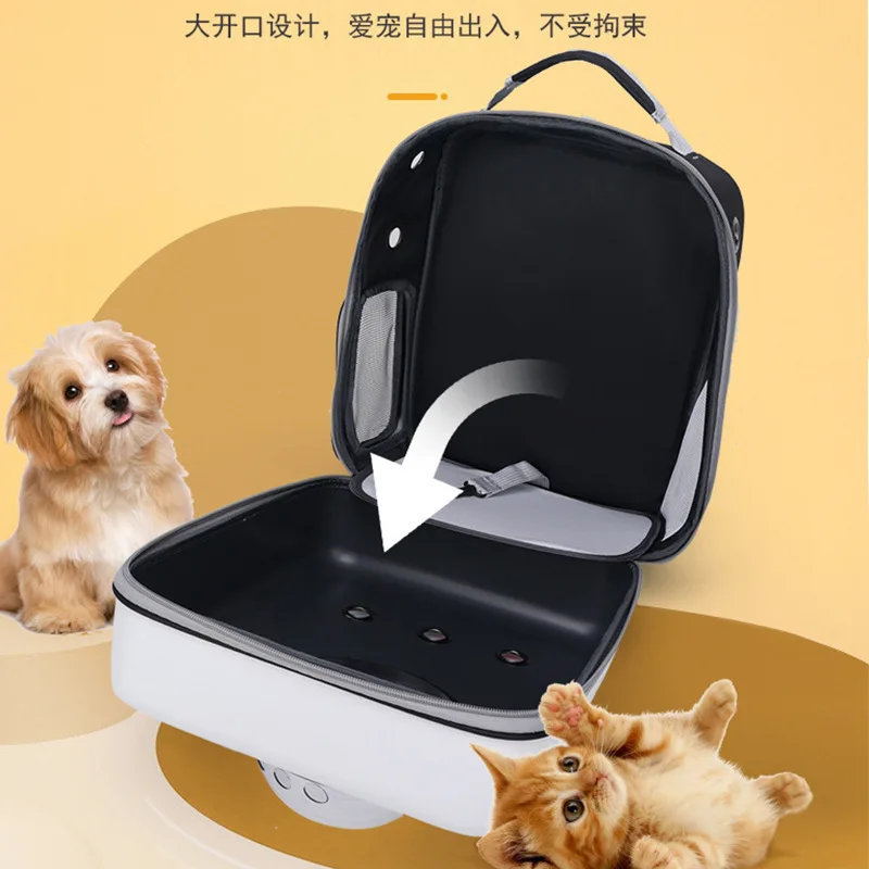 고양이 배낭 휴대용 반려동물 외출 가방, 사각형 통기성 캡슐, 더블 백 고양이 가방, 휴대용 소형 반려동물 용품