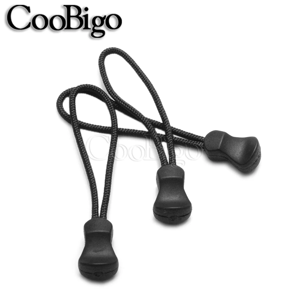 10pcs Zipper Pull Cord End Strap Lariat Replacement for Apparel Backpack Bag Sportswear Luggage Sewing Accessories Plastic