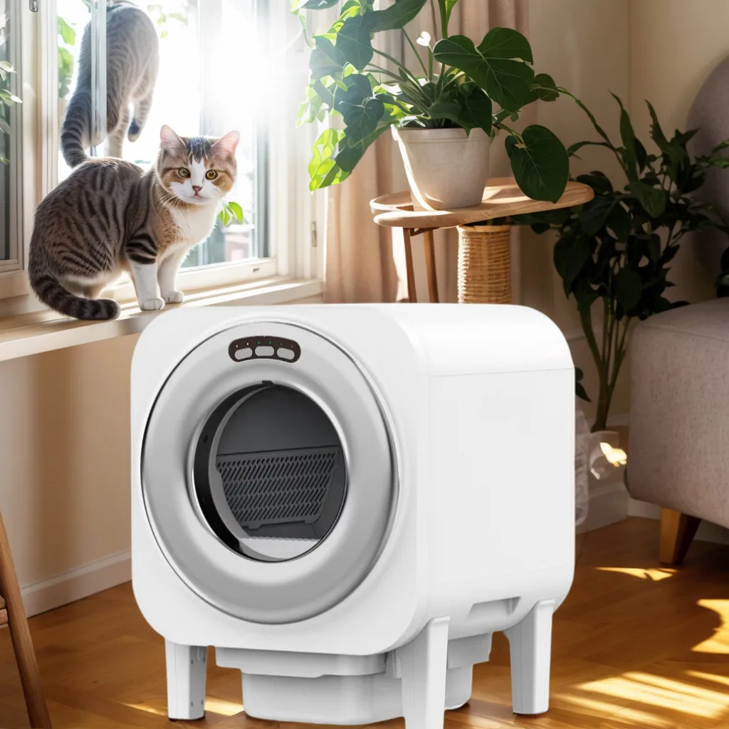 Pet Intelligent Cat Toilet, Electric Cat Litter Box, Large Automatic Poop Scoop, Cat Iitter Machine To Prevent Splashing Outside 1