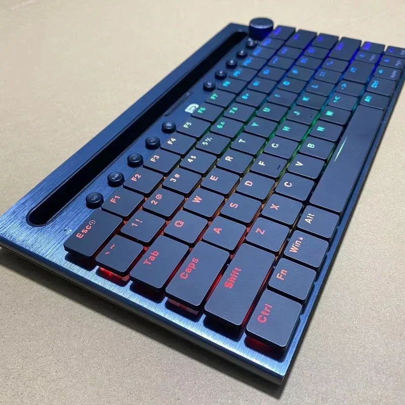 Echome-teclado Mecânico sem Fio Ultra Fino Perfil Baixo Interruptor Linear Hotswap Painel Metal 87 Chaves Jogos Escritório Trabalho - Imagem 5