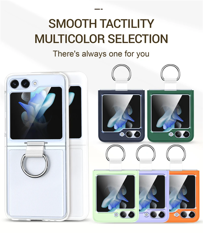 Fashion Phone Case With Ring And Silk Lanyard For Galaxy Z Flip_voghion.com