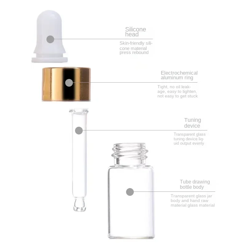 1-5ml Glass Dropper Bottle Clear Glass Bottles Empty Eye Dropper Bottles for Essential Cuticle Body Oils Tincture,50pcs,glass bottles,mini glass bottles
