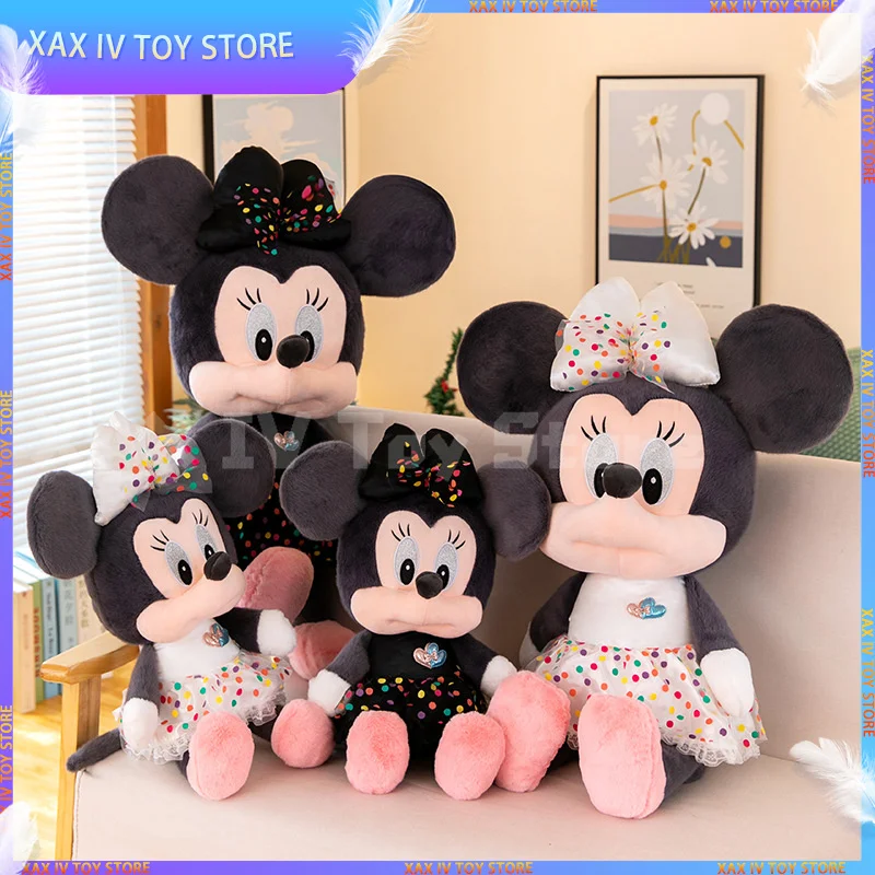 

New Disney Kawaii Gauze Dress Mickey Mouse Plush Toy Mickey Mini Doll Couple Stuffed Animals Room Decoration Kid Girls Gifts