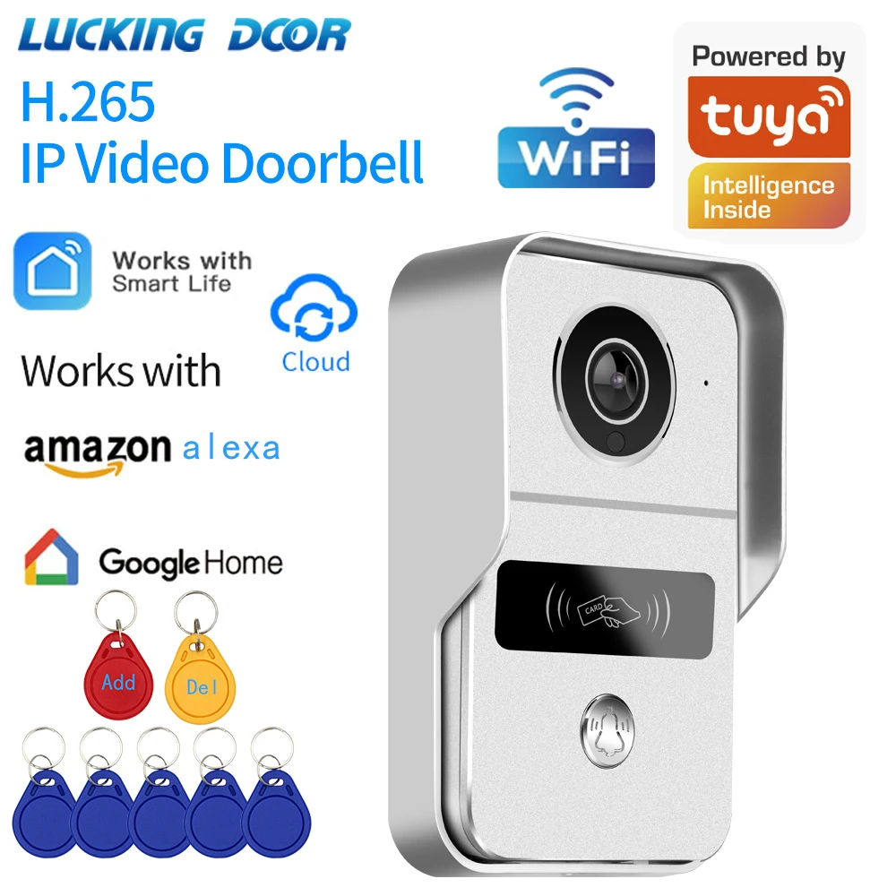 Tuya Smart 1080P Doorbell Camera WiFi Wireless IR HD Video Door Bell Phone Intercom with RJ45 to POE Optional Lock Unlock Module