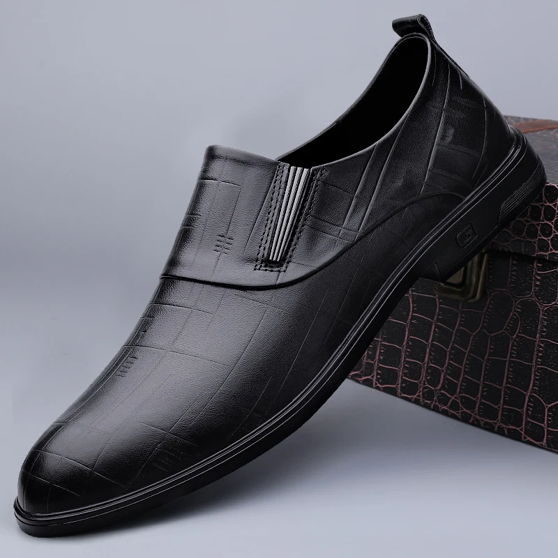 Genuine Leather Men Formal Dress Footwear Fashion Pointed Toe Men Business Casual Shoes High Quality Male Oxfords Shoes Sneakers