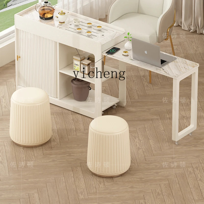 

ZK Sofa Side Minimalist Tea Table White Tea Table Small Tea Cabinet Automatic Water Feeding Retractable