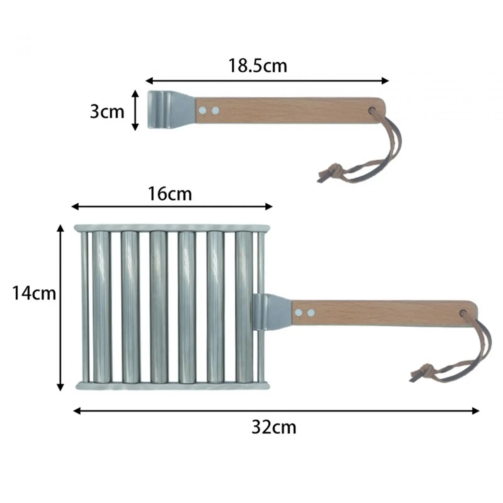 Stainless Steel BBQ Tools with Rustproof Square Grilling Grid Sausage Roller Rack Easy To Clean Party Camping Sausage Tools 6