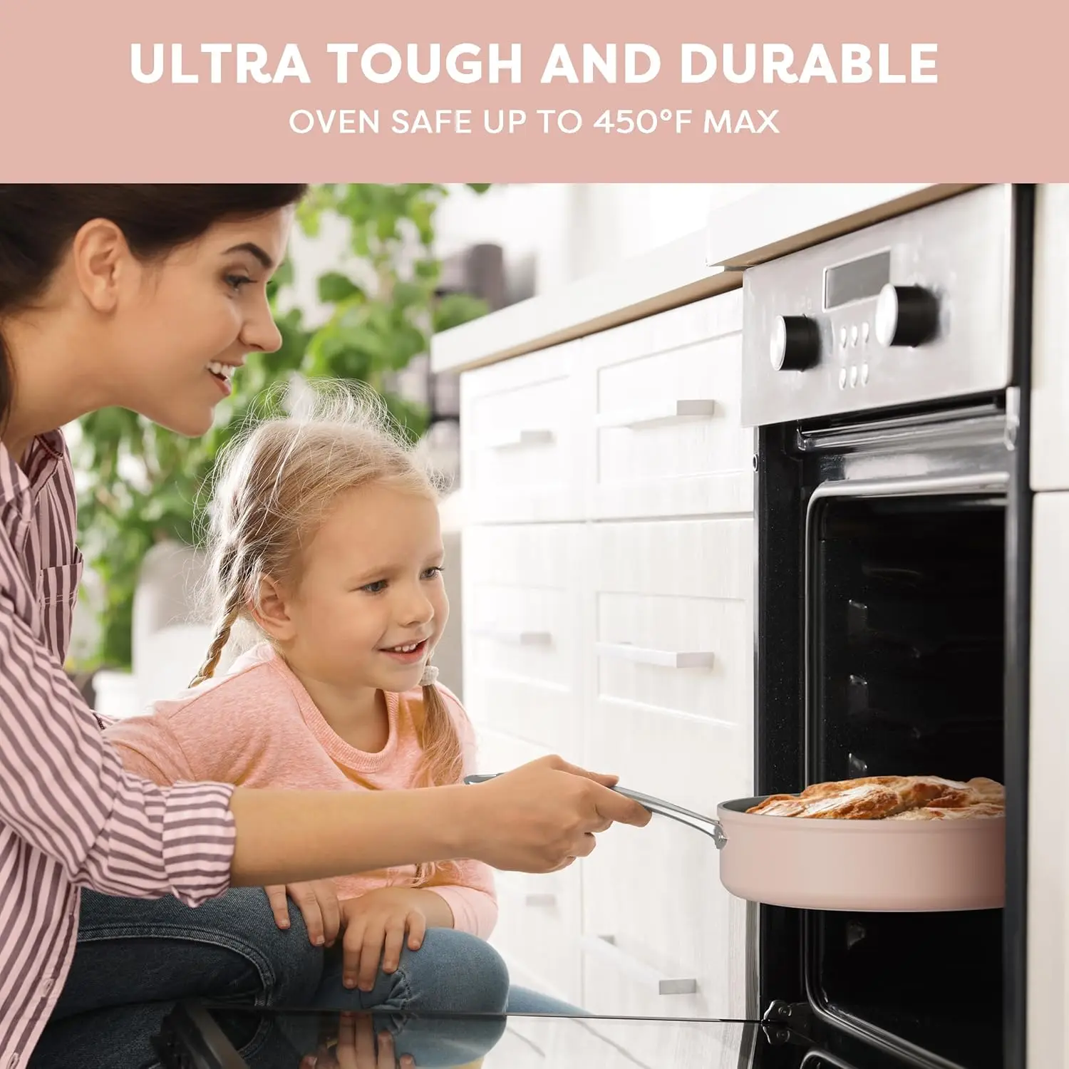 Nonstick Saute Pan, 4.4 QT Ceramic Saute Pan with Lid, Non Toxic Deep Frying Pan, PTFE & PFOA Free, Oven Safe & Compatibl 4