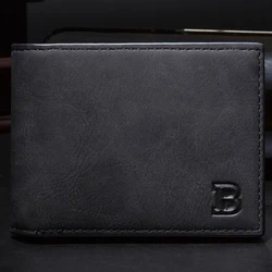 Baborry Men's Slim Wallet with Coin Pocket and Zipper - Sleek, Modern Design (Black)