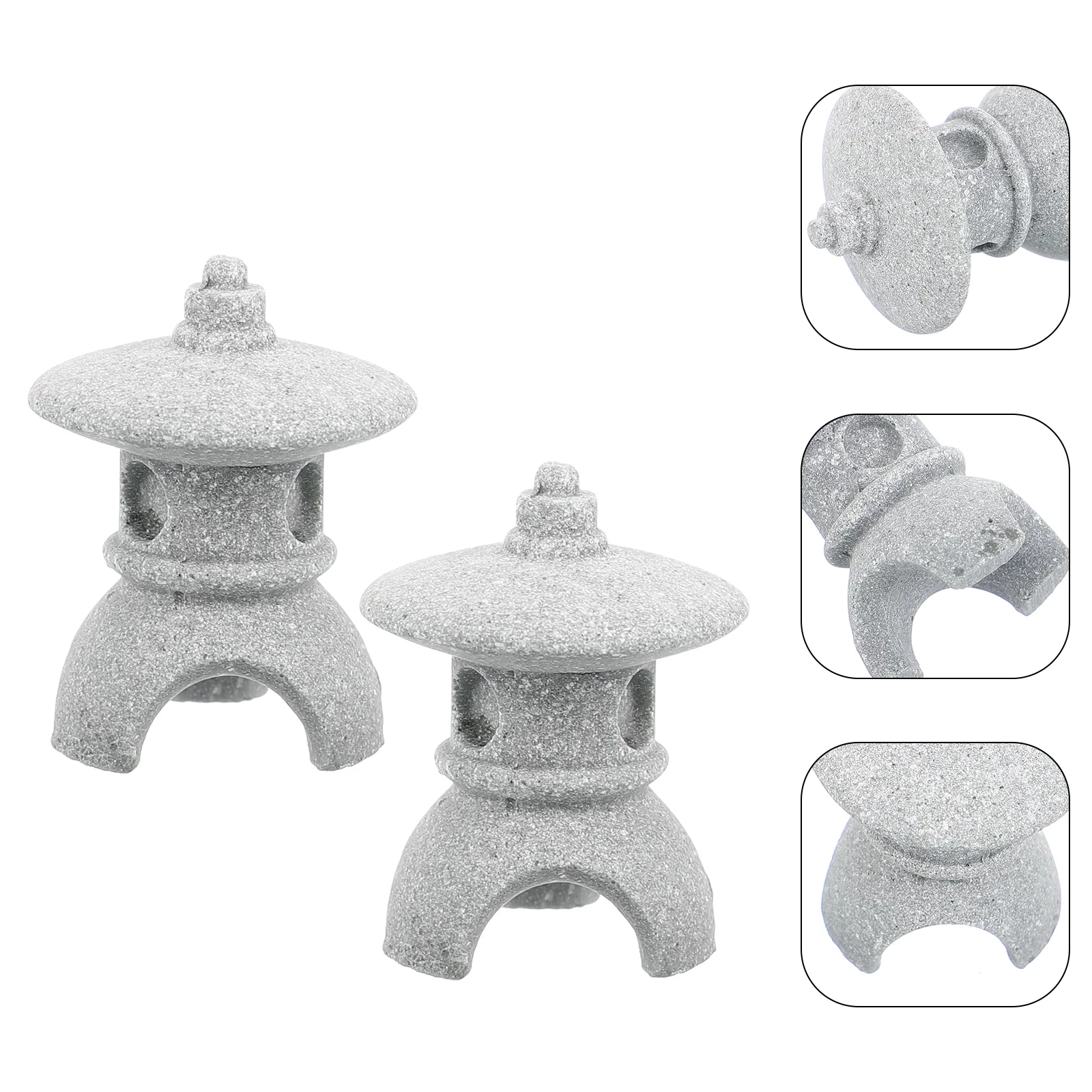

2 Pcs Micro Landscape Decoration Pagoda Statue Gardening Ornament Home Mini for Decorations Glass Ornaments