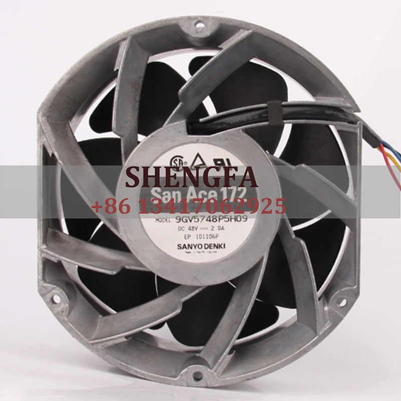 

SANYO 9GV5748P5H09 Case Cooling Fan DC48V 2.0A ECAC 172X172X51MM 17CM 17251 Large Air Volume PWM Industrial Metal Axial Flow