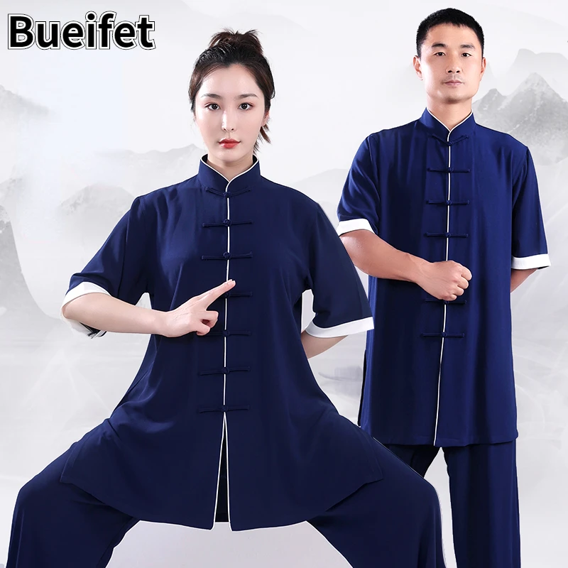 Kung Fu Taichi Uniform Wushu Martial Arts Uniform Wing Chun Jacket Pants Traditional Chinese Clothing Morning Exercise Clothing