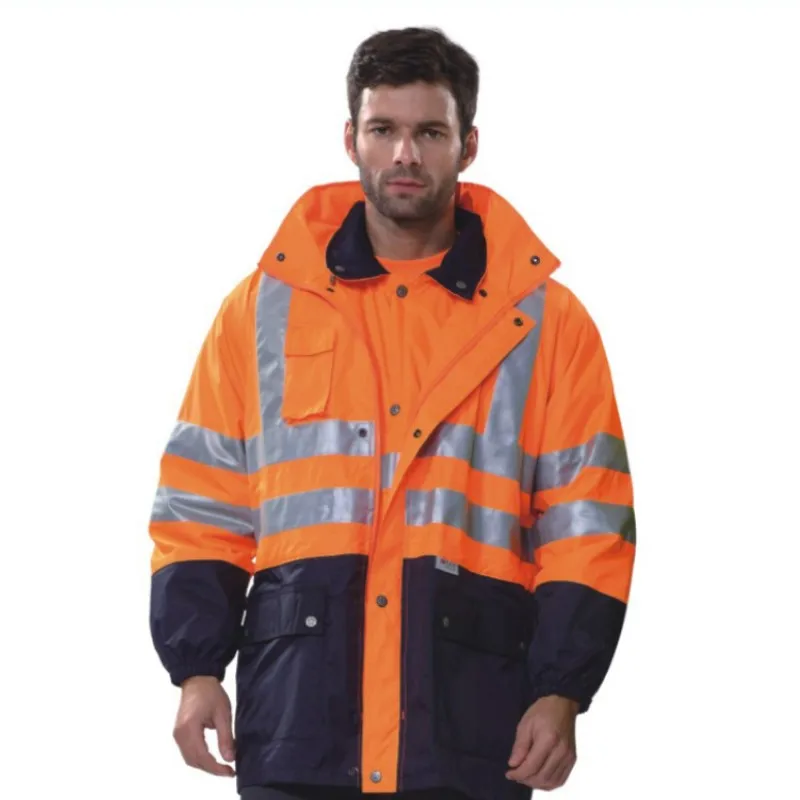 

B008 Reflective Winter Clothing 3-in-1 High Warning Multi-functional Warm Work Clothes Fluorescent Orange