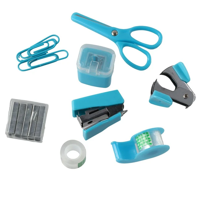 Blue Mini Office Supply Kits Colleagues Plastic Metal Office