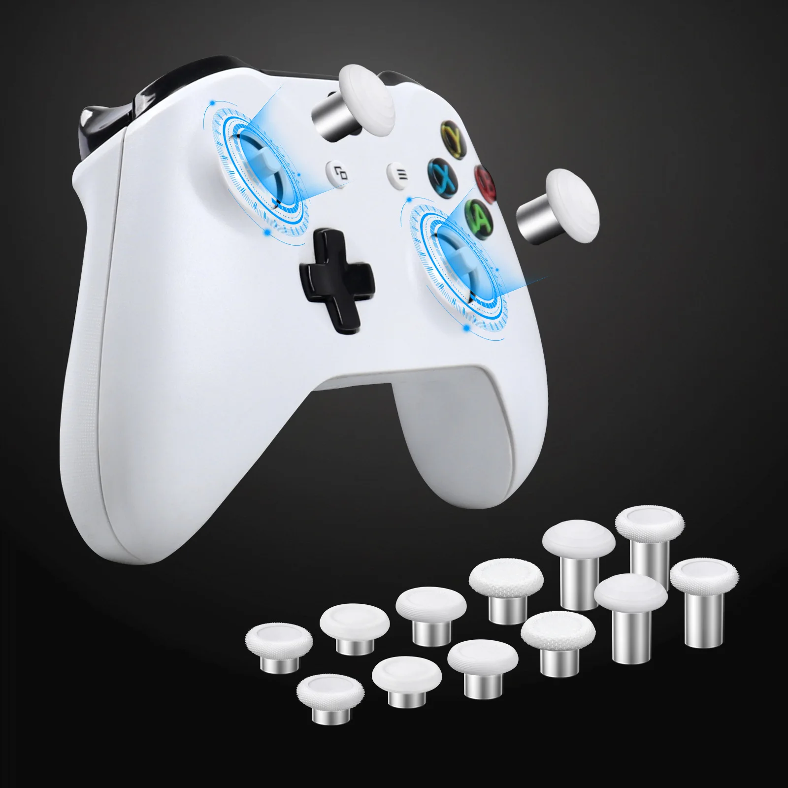 Enhanced Interchangeable Ergonomic Thumbsticks with Convex & Concave Grip Joysticks