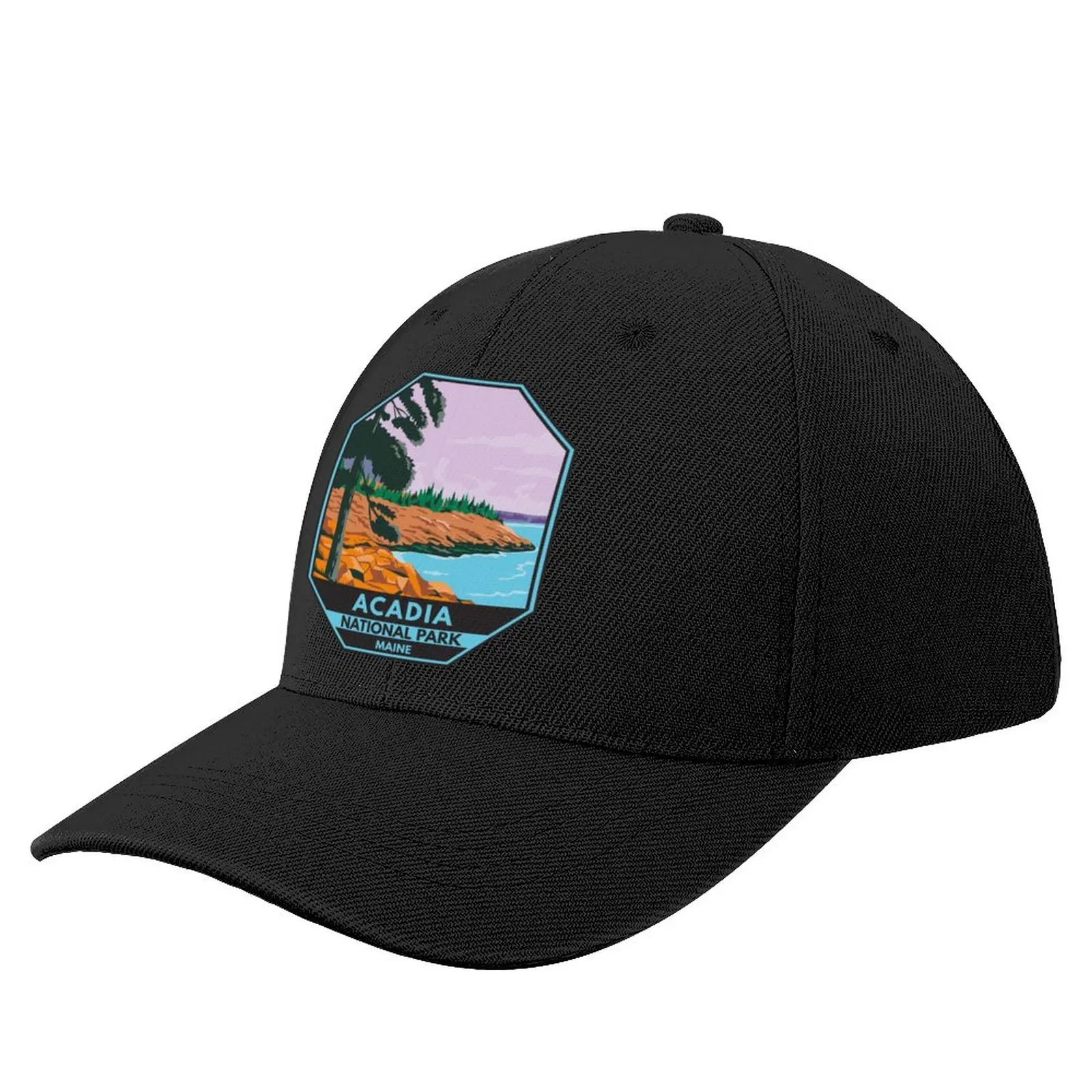 

Acadia National Park Maine Bar Harbor Emblem Baseball Cap Horse Hat black Men's Hats Women's