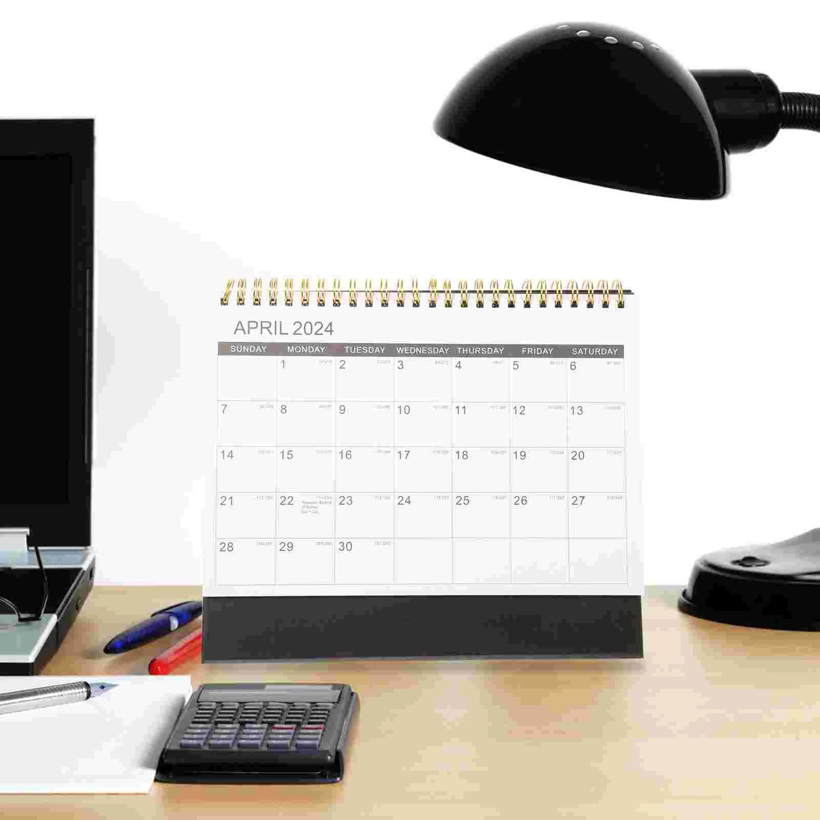 Full Year Calendar Small Desk Calendar Standing Calendar Desk Calendar for Recording Events