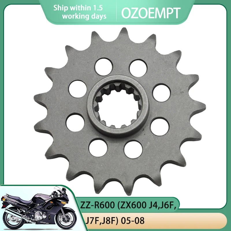 

OZOEMPT 525-17T Motorcycle Front Sprocket Apply to ZZ-R600 (ZX600 J4,J6F,J7F,J8F) 05-08 ZX-6R (ZX600 G1-G2,J1-J3) Ninja 98-02