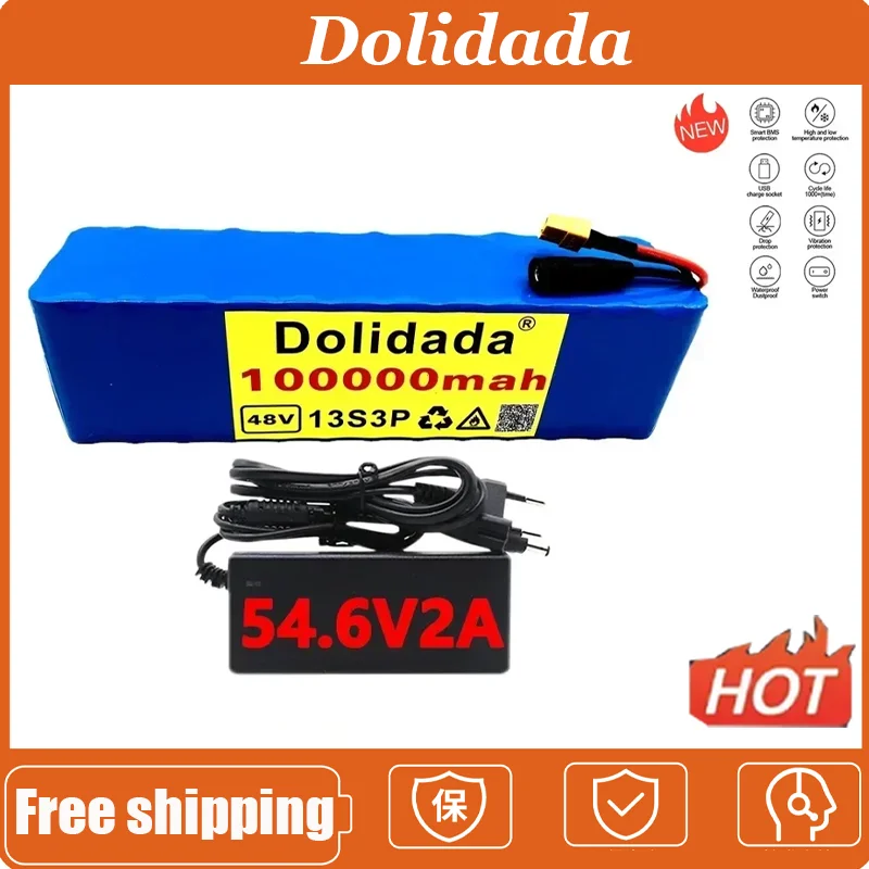 Muslimah % Batteria Originale 48V Agli Ioni Di Litio 48V 100Ah 1000W 54.6V E-Bike Motorino Bicicletta Elettrica Bms + Caricabatterie