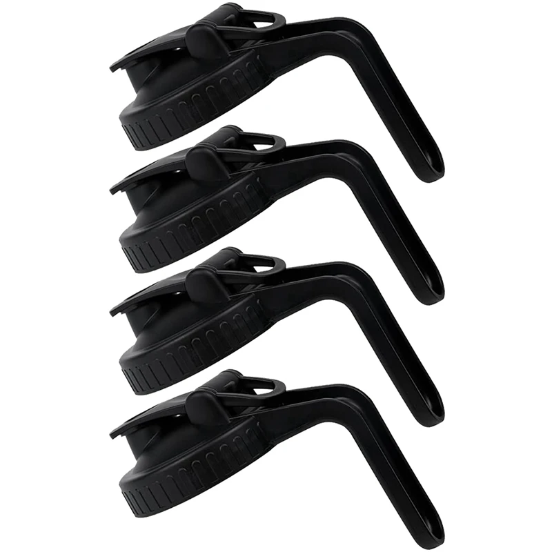 

4Piece Wide Mouth Jar Pour Spout Lids With Handle Reusable Plastic Flip Cap Lid Leak-Proof Airtight Seal (Jar Not Included)