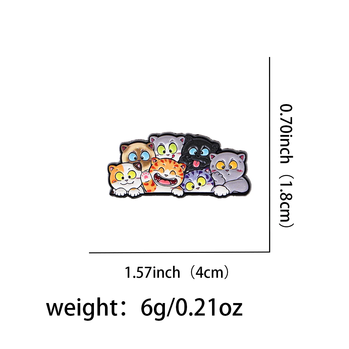 Cute Cat Enamel Pin Cartoon Animal Brooch Lapel Pins Badge Backpack Clothing Accessories
