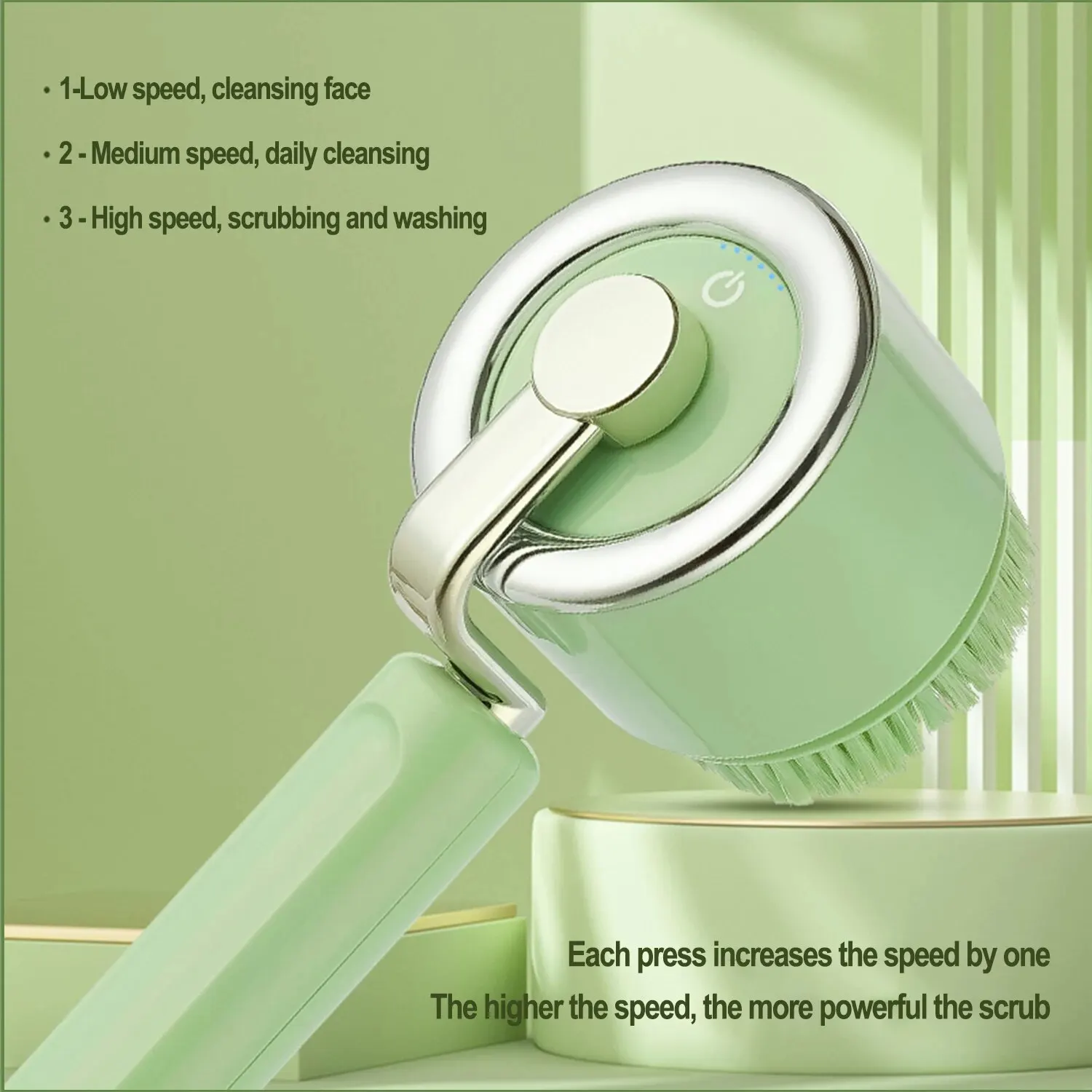Premium Bath Brush Multifunctional Electric Brush 360&deg; Auto-rotating Waterproof 5 in 1 Bath for Shower Back Scrubbe