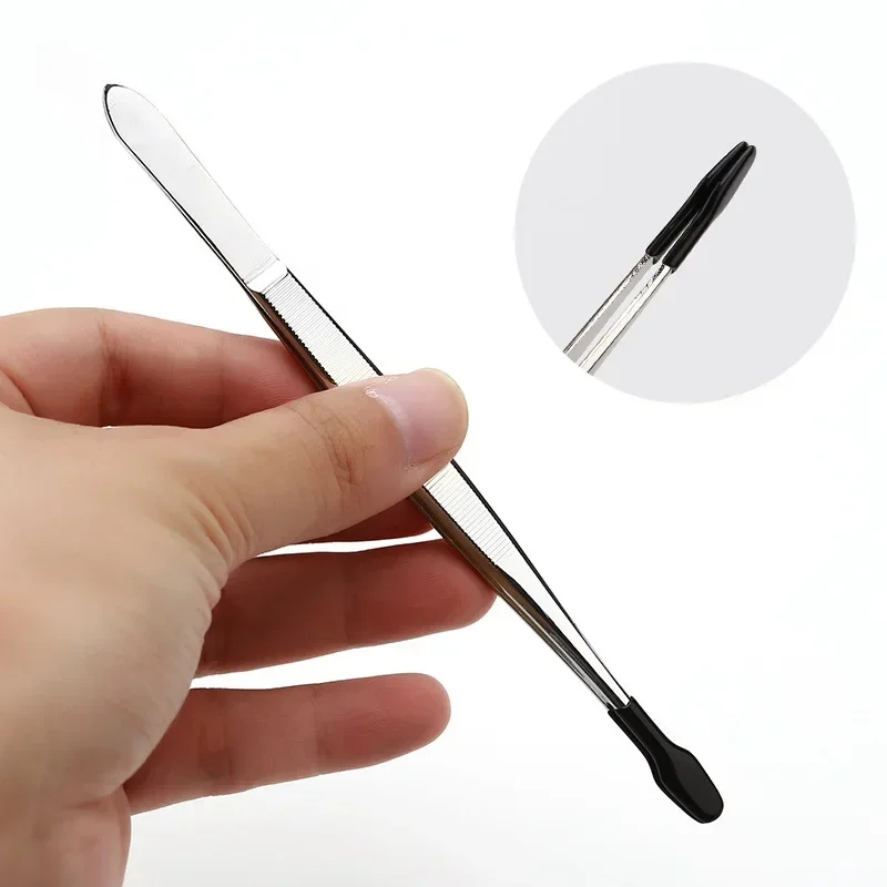 Precision Tweezers 4Pcs Tweezers with Rubber Tips Set Stainless Steel Long Industrial Tweezers Bead Stamp Coin Jewelry Tweezer Clip Hand Tools