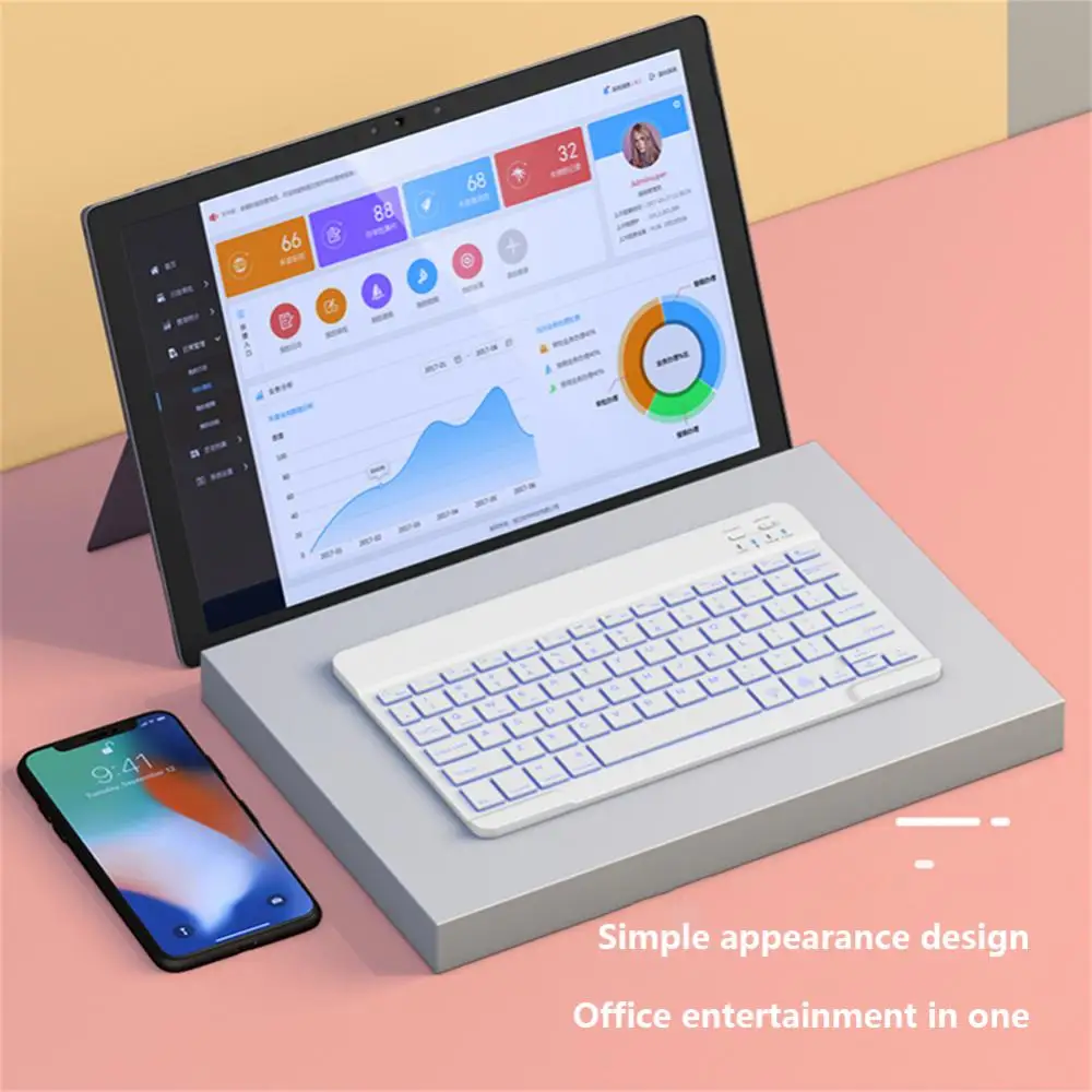 1PCS Magnetic Keyboard 7/10inch Wireless For Android Ios For Mobile Phone Ipad Rainbow Backlit Tablet Android Ios Windows