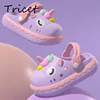 Summer Cartoon Child Girls Slippers Unicorn Princess Slippers For Children Beach EVA Comfortable Soft Toddler Kids Clogs Shoes 1
