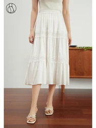 DUSHU Lace Loose Skirt Summer New 2023 Three-Dimensional White Half Skirt For Women