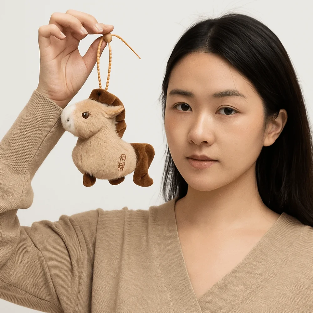 Cute Stuffed Animal Horse Cartoon Year of Horse Plush Horse Doll Pendant Blessing Words Plush Toys Zodiac Pony Figurine