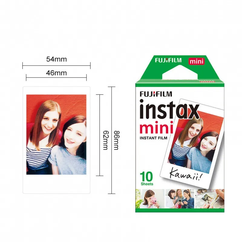 Fujifilm Instax Mini Film, papier photo Fuji White Edge, universel, 3 pouces, Mini8, 9, 7c, 7s, 25, 200, 10-90/11 feuilles