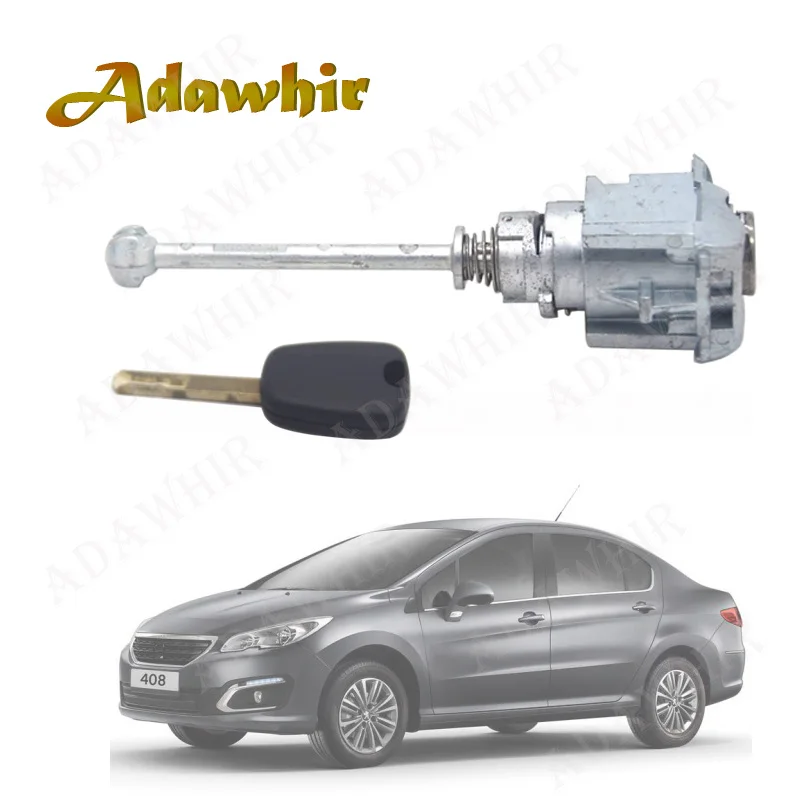 

Front Left Door Lock Cylinder Barrel with 1 Key for Peugeot 408