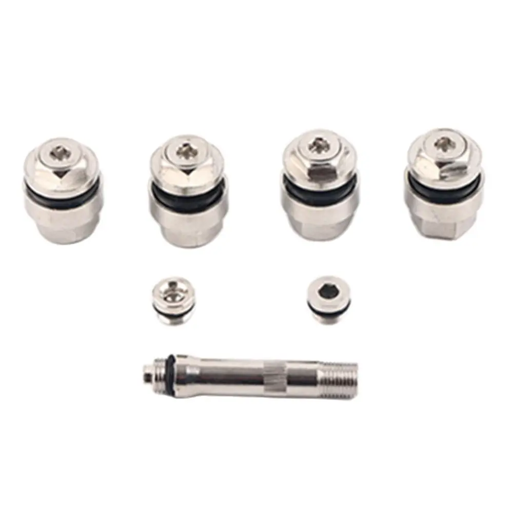 4 Valvole Pneumatici Auto In Metallo Con Tappi – Universali Bolt-in Acciaio Inox, Foro 11.3mm, Lunghezza 42mm