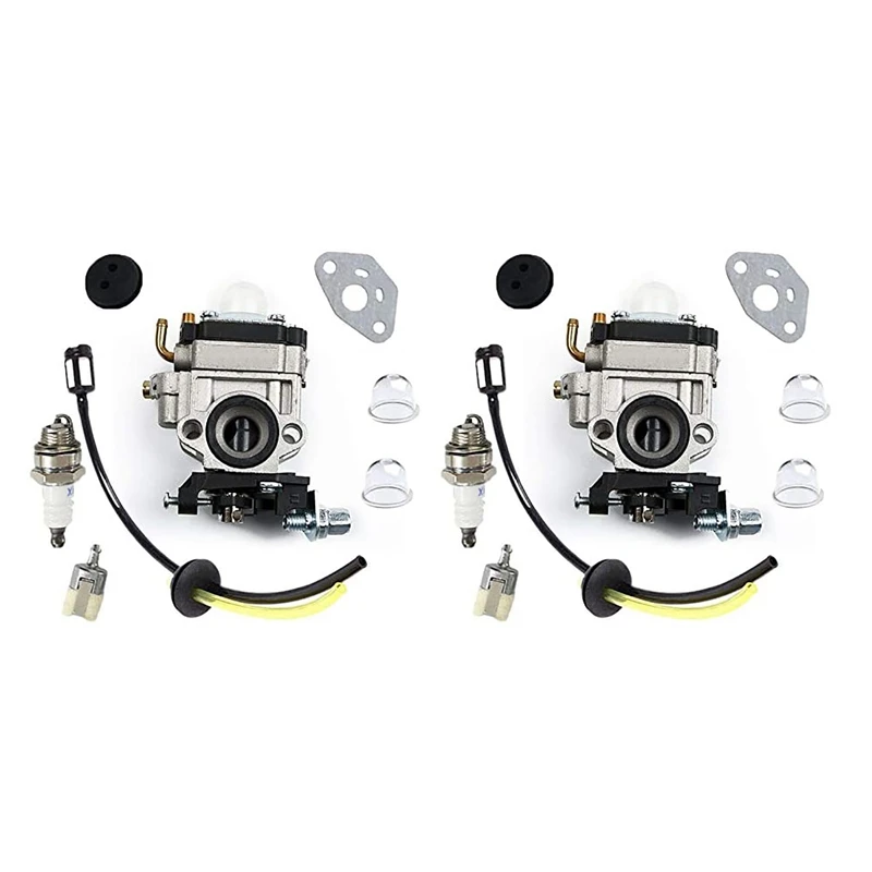 

2X Carburetor For Kawasaki TH23 TH26 TH34 23CC 25CC 26CC 33CC 35CC Spark Plug Kit Replace