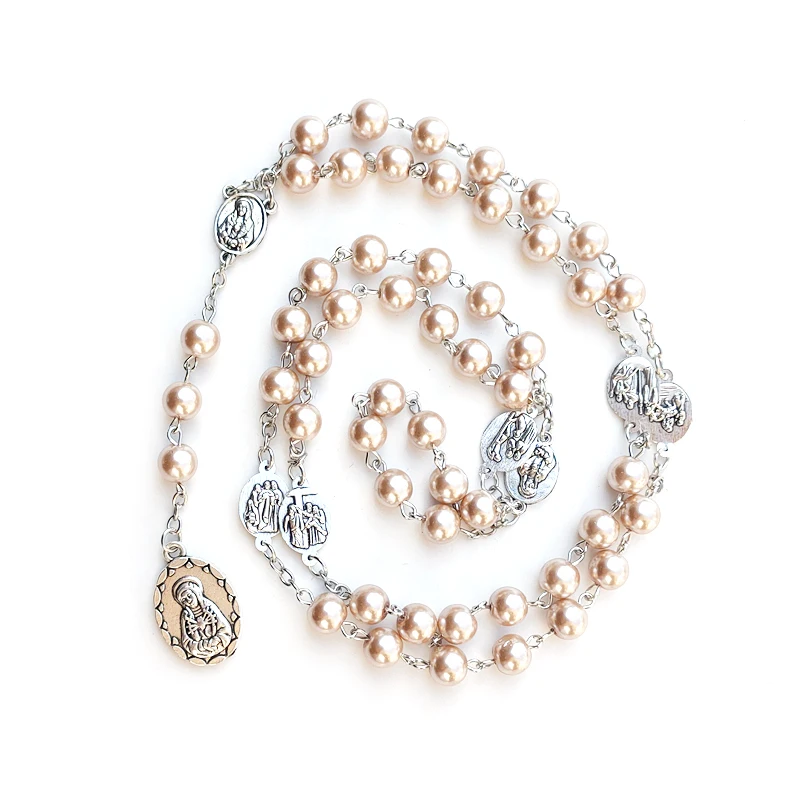 Seven Sorrows Pearl Rosary Necklace 5