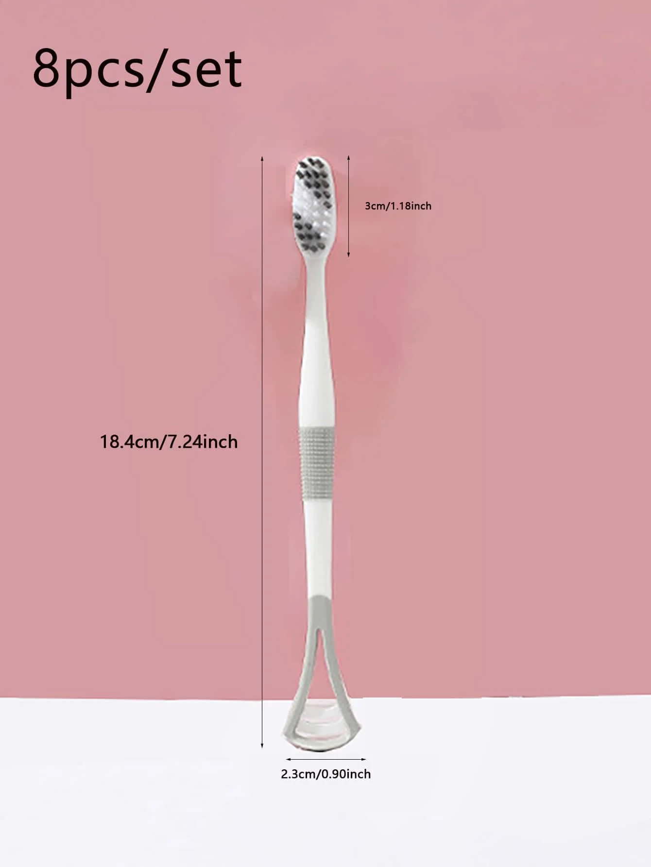 8 Pcs Toothbrush Tongue Scraper Soft Bristle Dental Teeth Brush Bamboo Silicone Gel Eco Friendly Handle Oral Care Cleaning Tools