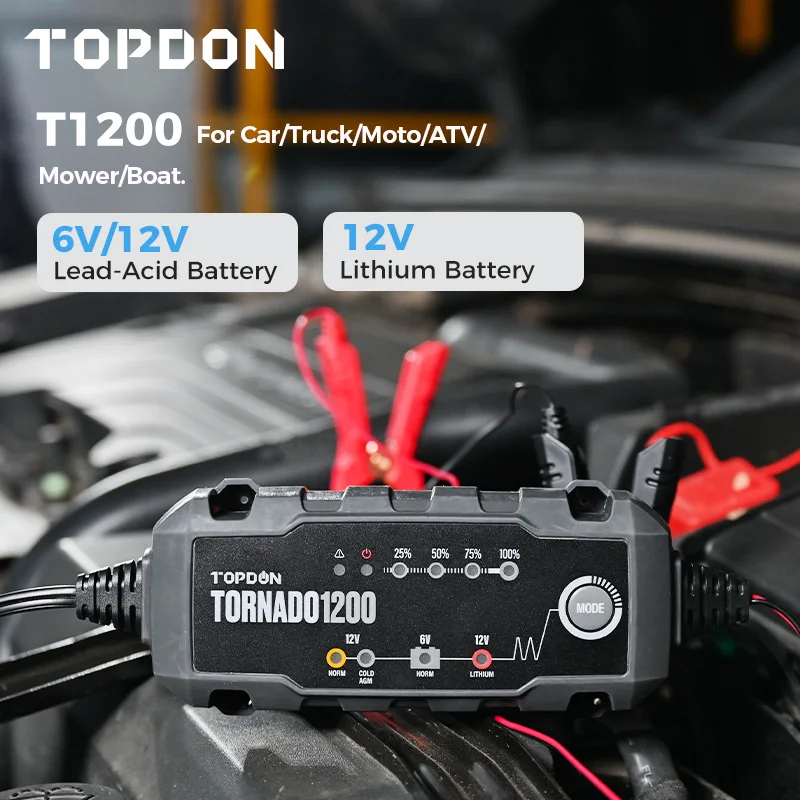 topdon t1200 automatic battery charger