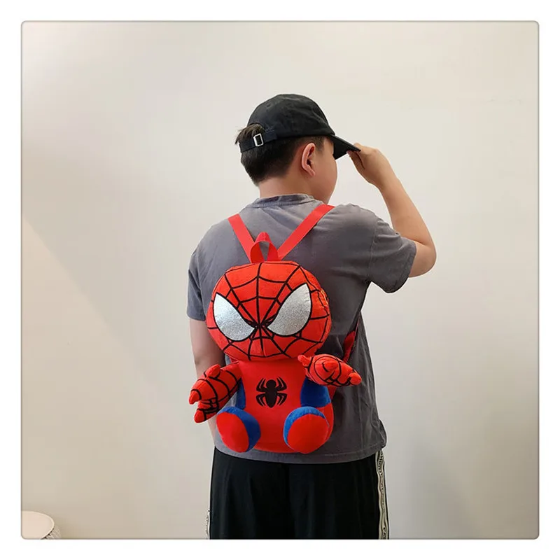 Spider Man Children Plush Backpack Kawaii Cute Anime Cartoon Kindergarten Travel Outdoor Bag Plush Doll Kid Birthday X-mas Gifts - Bilde 6