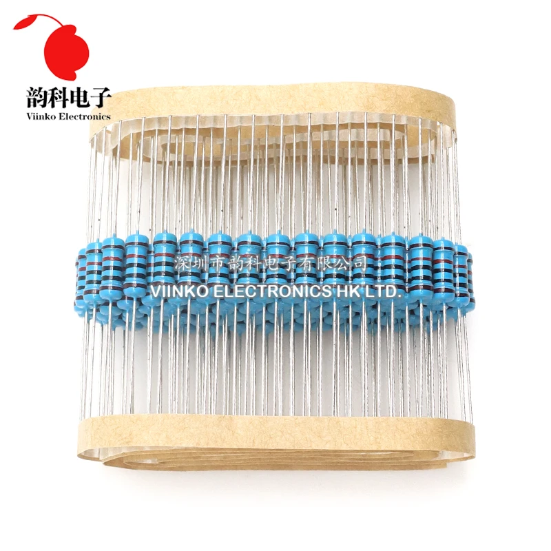 1W Metal film resistor 1% 0.1R-2.2M 10R 22R 47R 100R 330R 1K 4.7K 10K 22K 47K 100K 330K 470K 1 2 10 22 47 100 330 1M ohm 20pcs metal film resistor