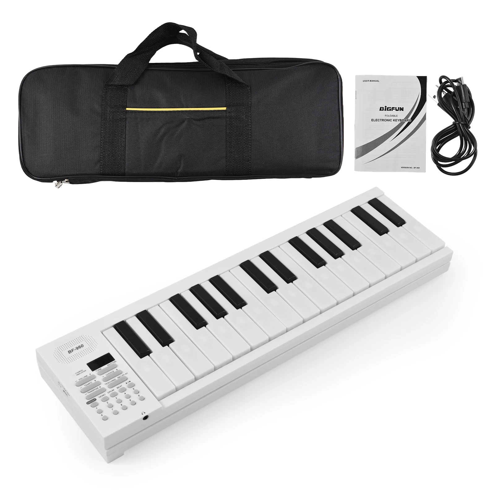 electronic piano electronic musical instrument musical instrument 61-Key Foldable Electronic Piano Multifunctional Keyboard LED Display Rechargeable Battery for Beginners