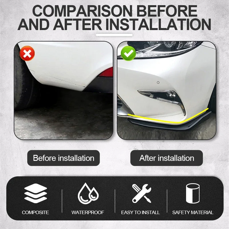 Car Bumper Spoiler Front Lip Anti-Collision Universal For BMW Mercedes-Benz Toyota Audi