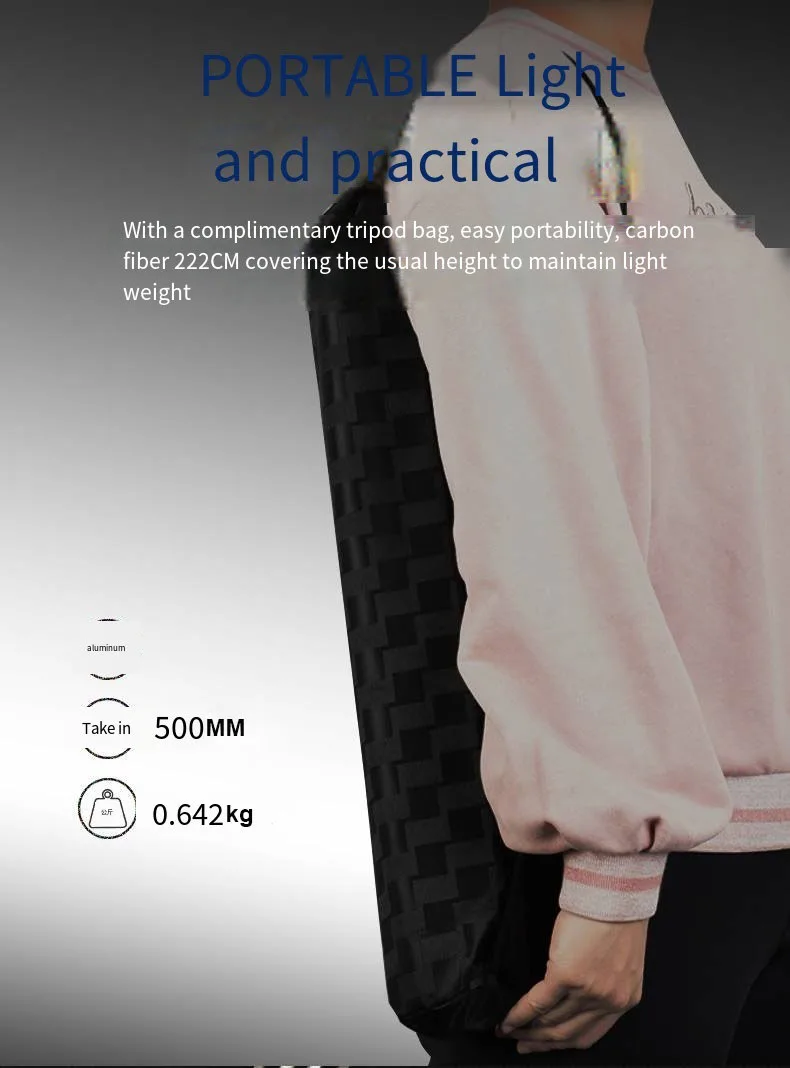 Fosoto sl255 mluminum legierung beleuchtungs ständer tragbarer stativ fotografie lichtst änder für led licht blitz softbox reise ein beins tativ – Detail 12