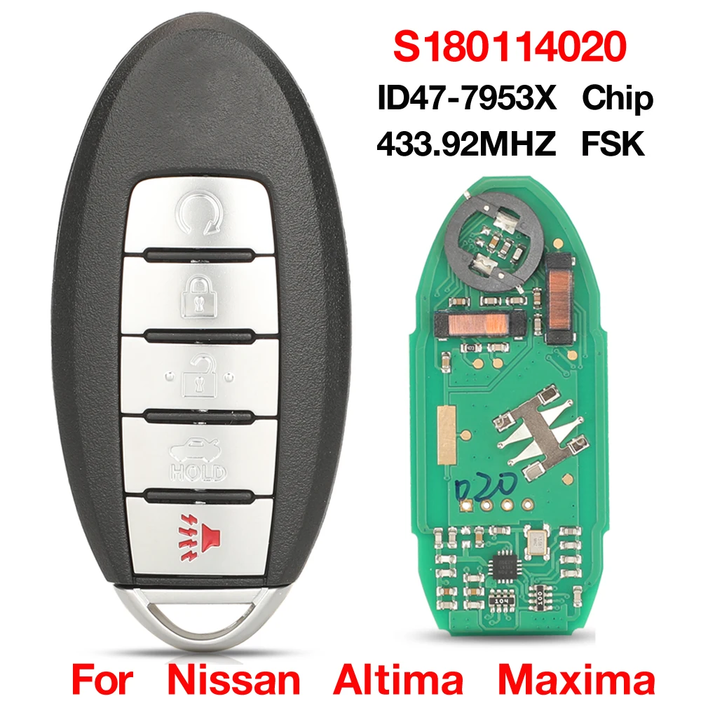 Jingyuqin 5 Buttons S180144020 Prox Smart Remote Car Key 433MHz ID47 jingyuqin-5-buttons-s180144020-prox-smart-remote-car-key-433mhz-id47