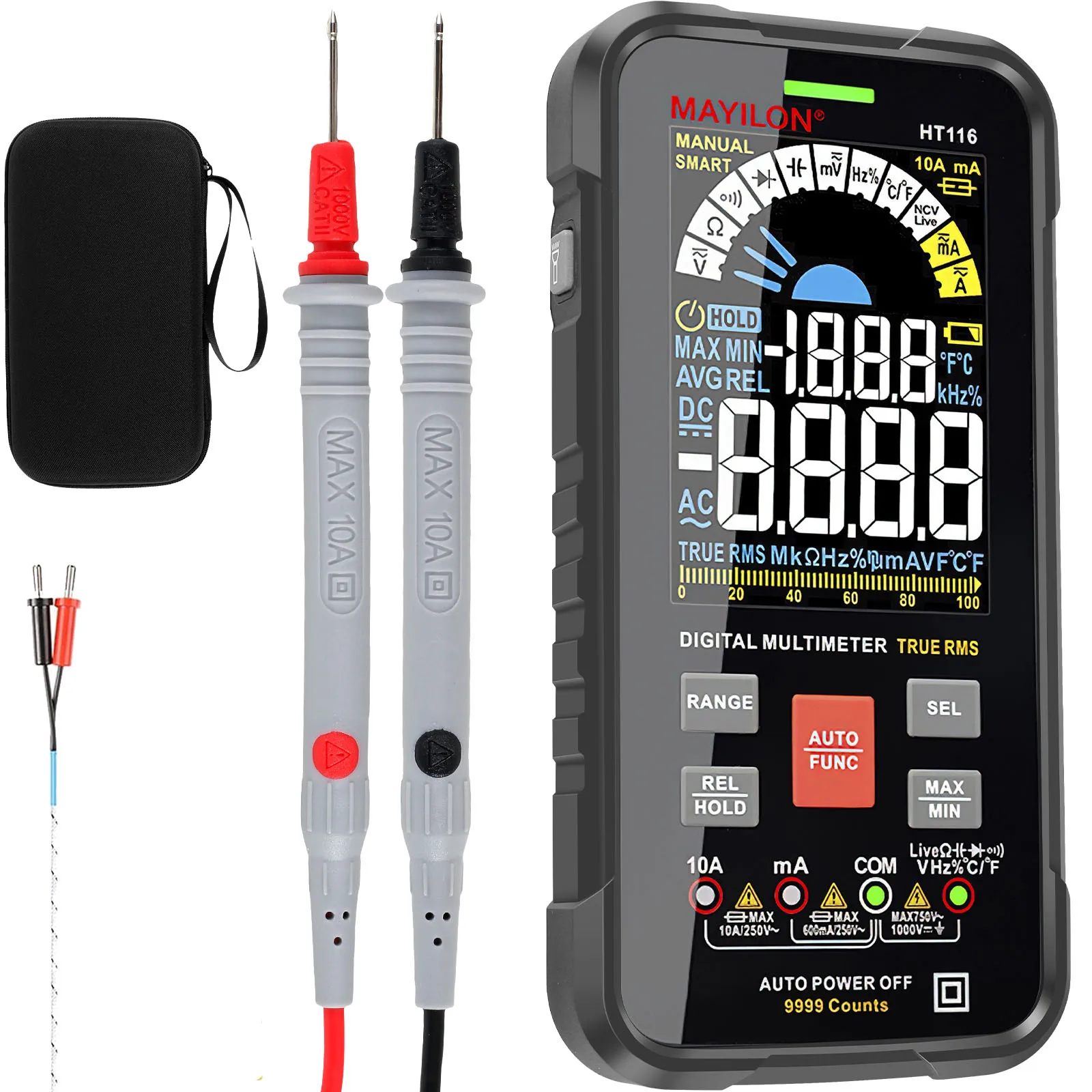 HT Instruments E-KIT Multimetro Portatile, Pinza Amperometrica Digitale CAT III 600 V Display (Counts): 4000 - Foto 8