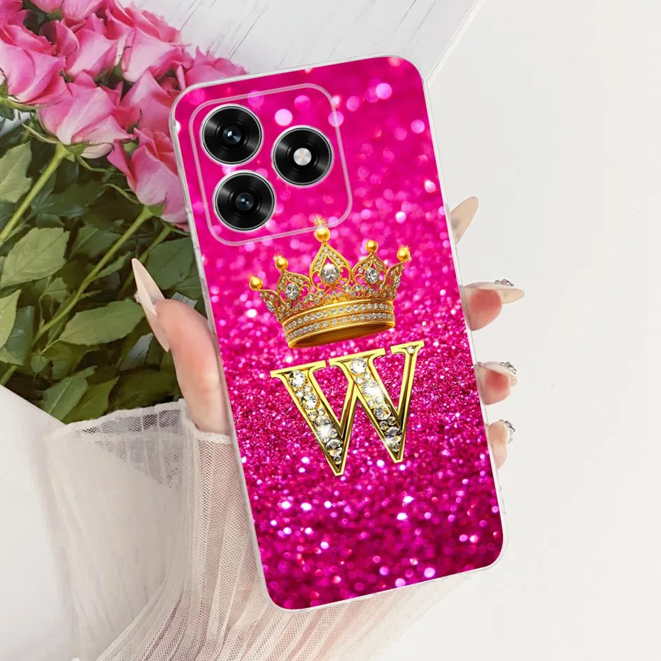 Luxury Crown Letters Soft Slim Silicone Phone Cover - Elegant Silicone Bumper Case