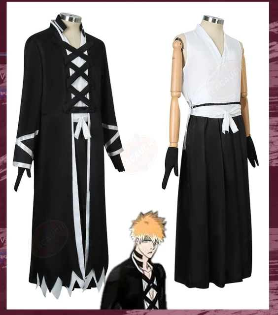 Anime Bleach: Thousand-year Blood War Arc Ichigo Kurosaki Cosplay Costume  Wig Shinigami Attire Black Kimono Cloak Fullbring Prop - Cosplay Costumes -  AliExpress