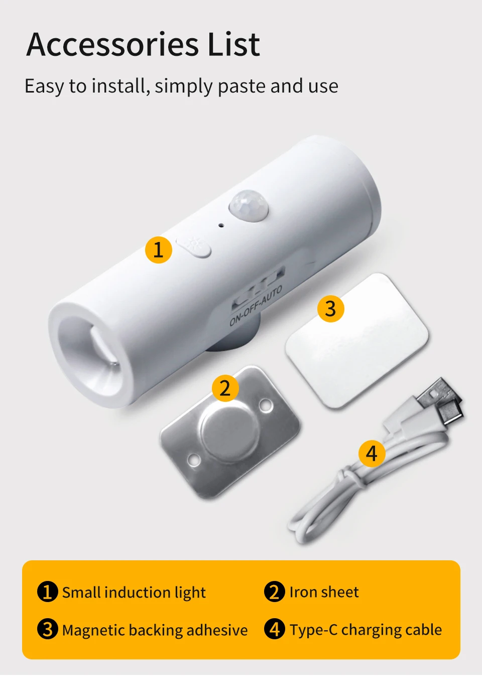 Human Body Sensor LED Night Light Double-head 3 Colors Wall Lamp Rechargeable Magnetic Ambient Light for Stairs Corridor Bedroom
