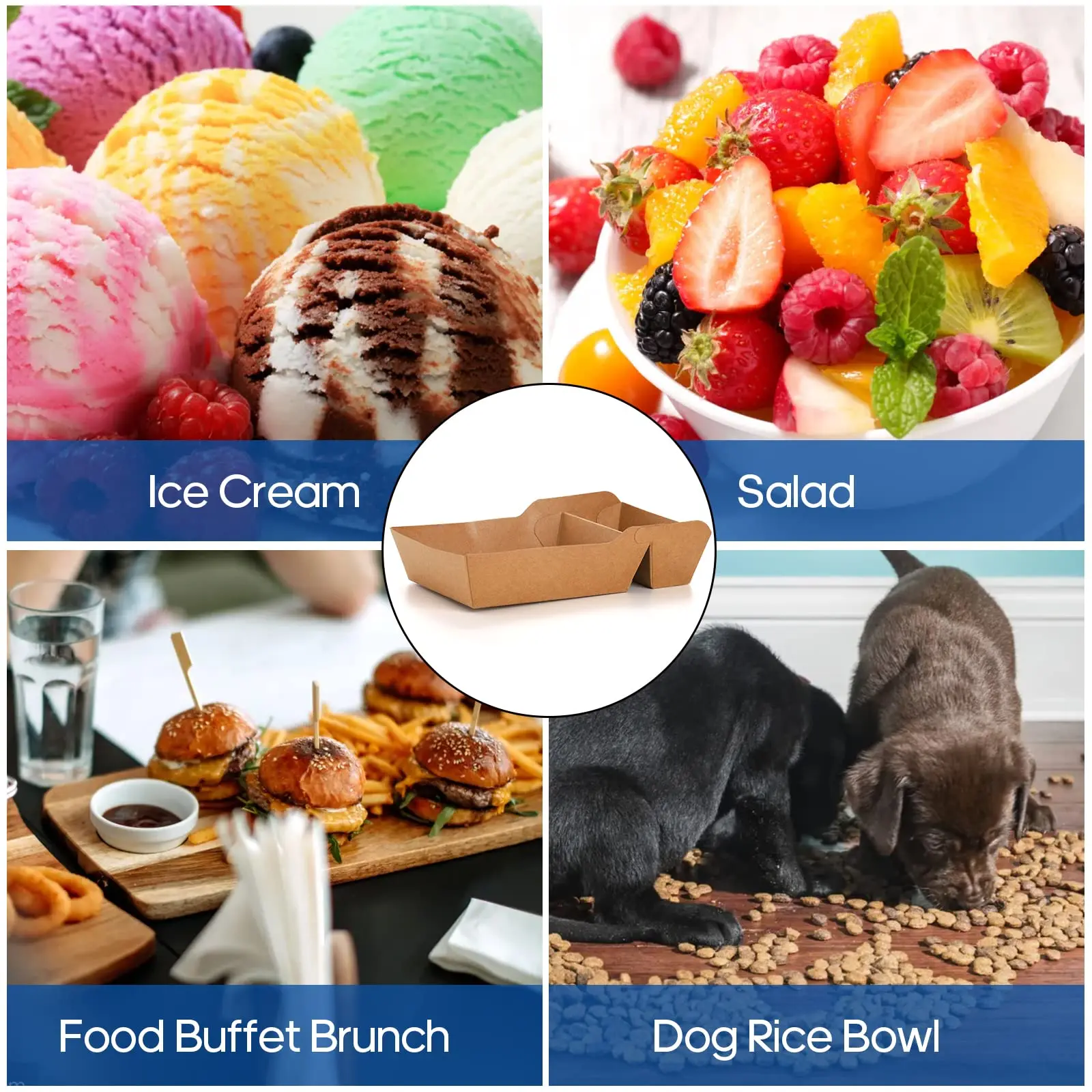 Food Container Paper Tray French Fries Tray Corn Flakes Boat Disposable Kraft Paper Snack Box Oil Resistant Cardboard