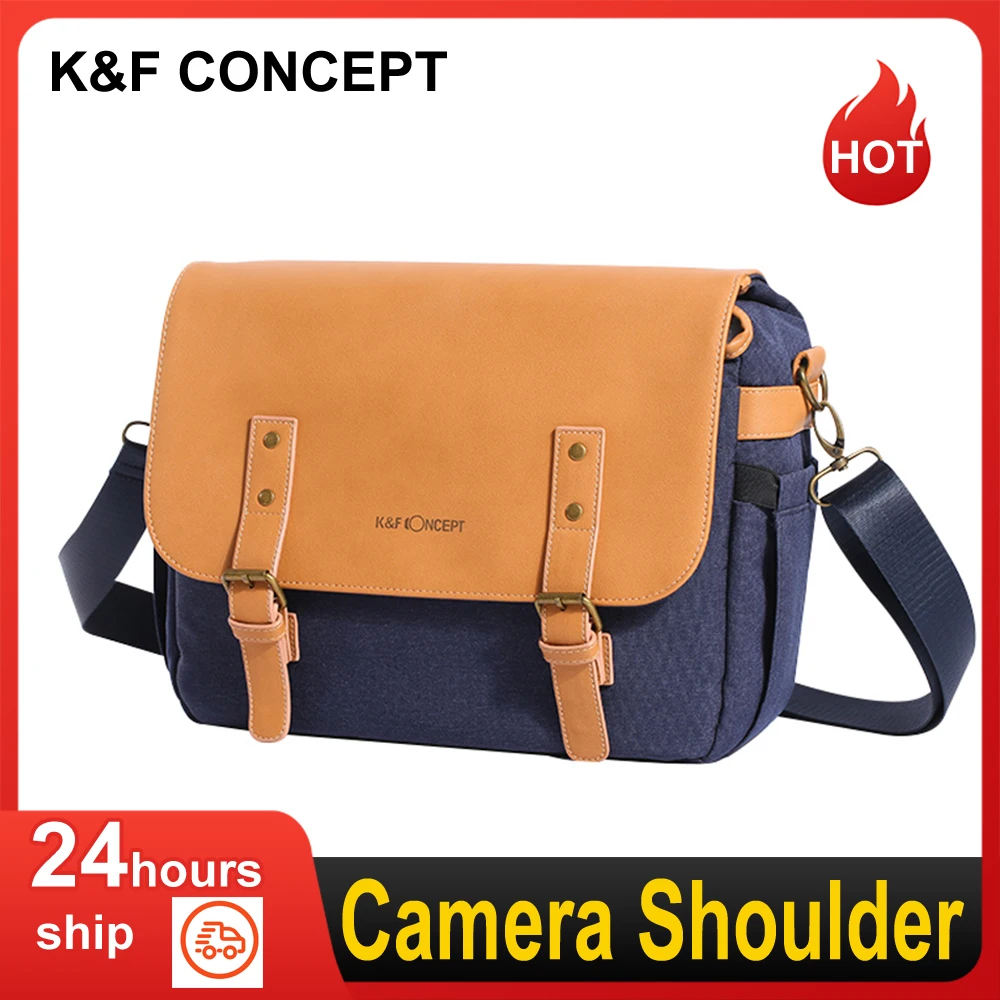 Camera Shoulder Bag Shockproof for DSLR/SLR/Mirrorless Camera Case with Removable Dividers Fits 14 Inch Laptop